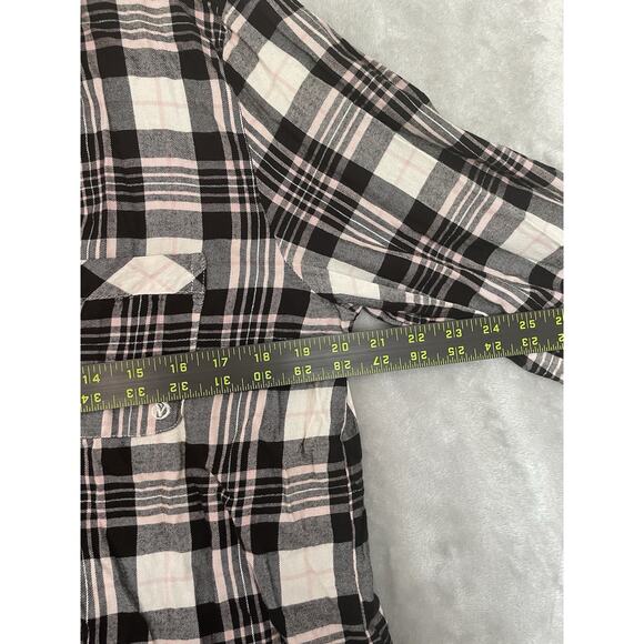Victorias Secret Plaid 2 Piece Lightweight Pajama Set Black Pink Womens Small PJ - Picture 5 of 13
